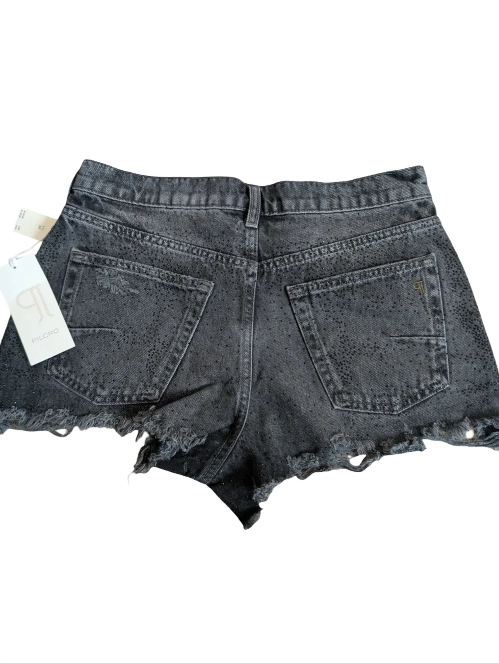 Pilcro Devon Rhinestone Distressed Denim Shorts Size 28 - Picture 8 of 13